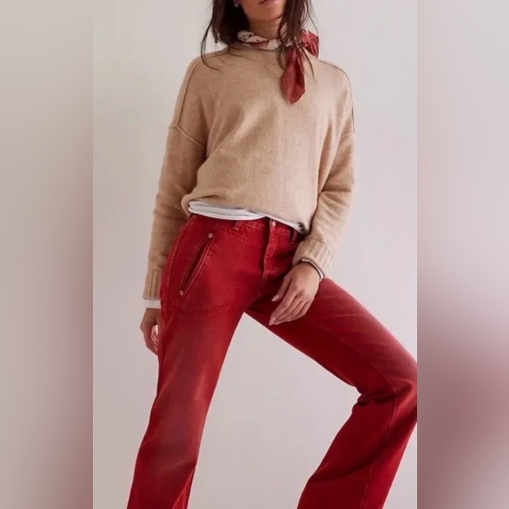 Free People Crimson Flared Wide-Leg Jeans